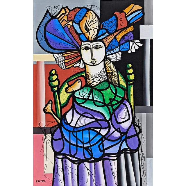 Fernando Fernandez, Reina (Large Original Painting on Canvas) For Sale