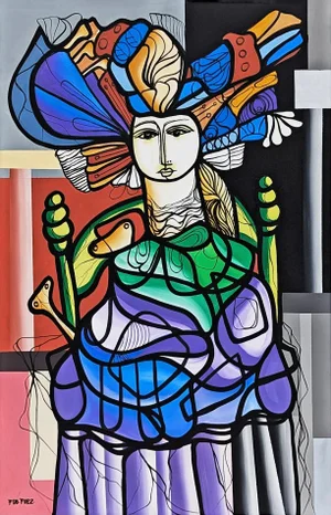 Fernando Fernandez, Reina (Large Original Painting on Canvas)