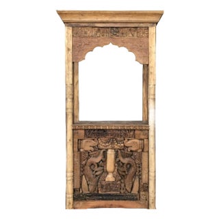 Carved Wood Elephant Bar Cabinet For Sale