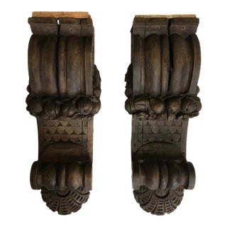 Early 20th Century Antique Carved Corbels - a Pair For Sale