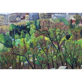 French Oil Landscape - City Park For Sale