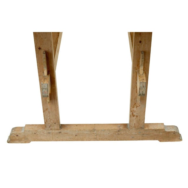 19th Century Swedish Pine Trestle Bakers Table, 1850s For Sale - Image 6 of 10