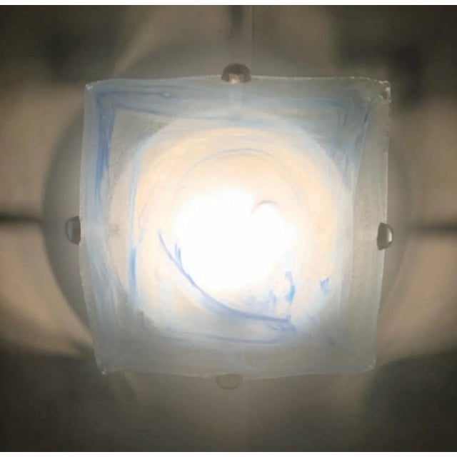 1960s Blue Square Murano Flush Mount For Sale - Image 6 of 8