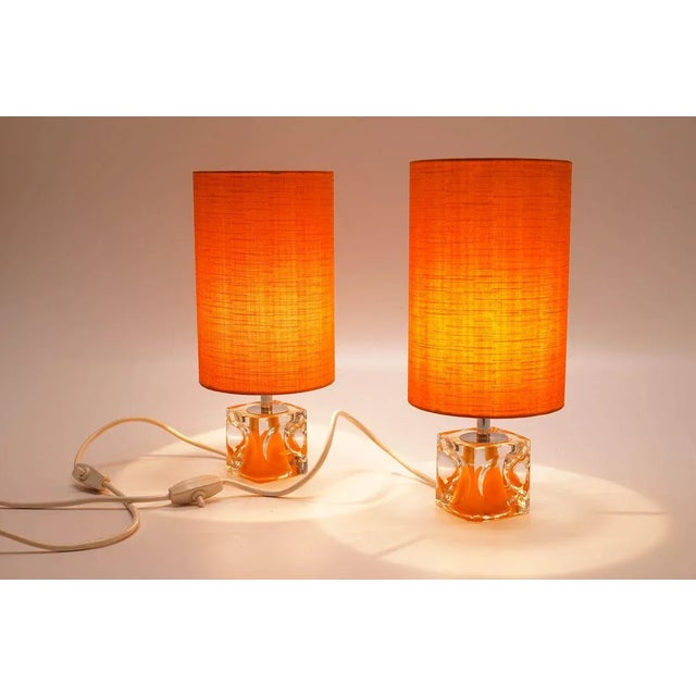 Space Age Table Lamps with Orange Shades, 1970s, Set of 2 For Sale - Image 3 of 8