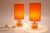 Space Age Table Lamps with Orange Shades, 1970s, Set of 2 For Sale - Image 3 of 8
