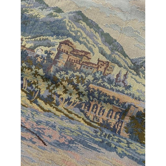 Vintage French By The Lake Jacquard Tapestry in the style of Aubusson, 1970s For Sale - Image 13 of 18