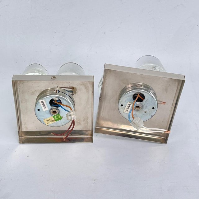 Glass Model 88159 Wall and Ceiling Light attributed to Simon & Scgelle for Sische, 1960s For Sale - Image 6 of 11