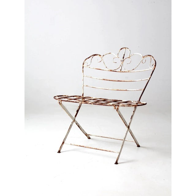 Late 19th Century Antique Metal Garden Bench For Sale - Image 5 of 12