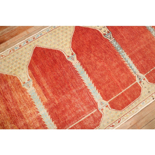 Mid 20th Century Antique Zabihi Collection Turkish Column Scroll Runner For Sale - Image 5 of 9