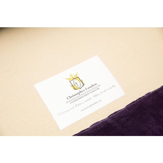 Early 21st Century Christopher London Custom Contemporary Sofa in Purple Upholstery For Sale - Image 5 of 5