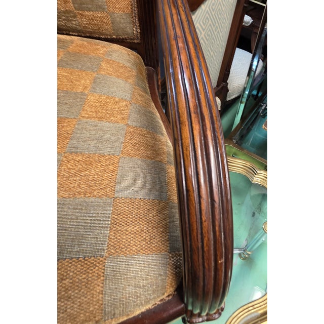 Nancy Corzine Neoclassical (Louis XVI Revival) Upholstered Armchair With Fluted Frame, Early 21st Century For Sale In Washington DC - Image 6 of 10