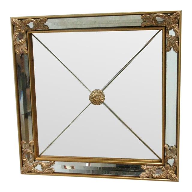 1980s Labarge Gold Gilt Venetian French Mirror Italian Neo Classical Biedermeier For Sale