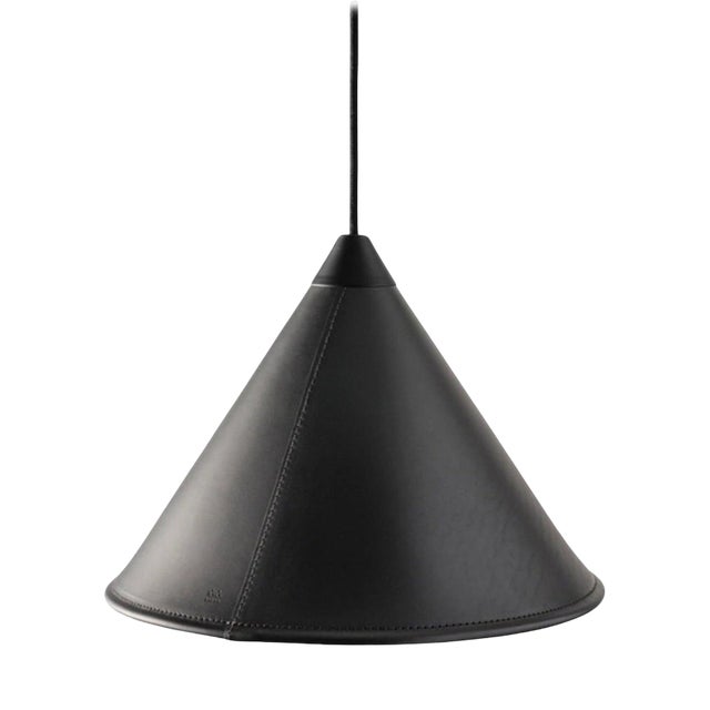Namibia Leather Cone Lamp by Cuero Design For Sale