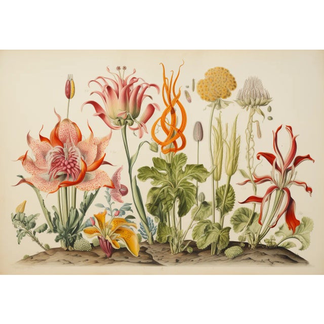 2020s Set of 4 Botanical Prints — Hortus Floridus Style Flowers, Unframed For Sale - Image 5 of 8
