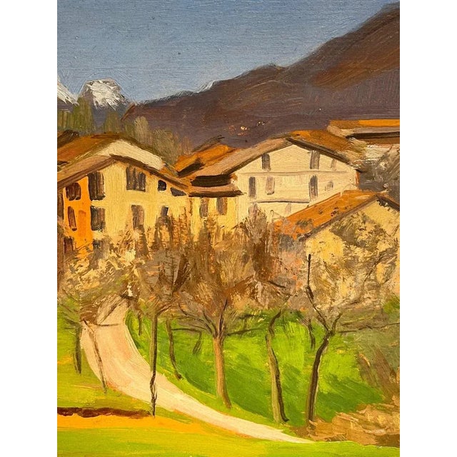 Jean Ferdinand Chomel, Salla Biellese, General View, 1947, Oil on Wood For Sale - Image 8 of 15