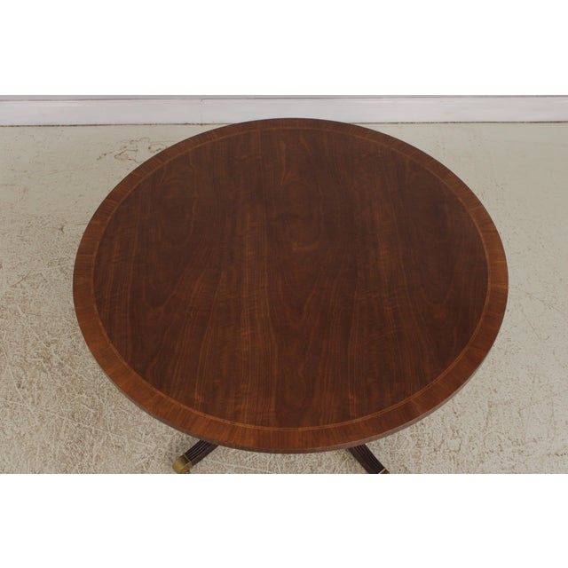 Baker Furniture Company Baker Collector's Edition 48-in Round Inlaid Pedestal Table For Sale - Image 4 of 15
