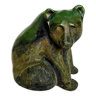 Tony Evans Large Raku Pottery Bear Sculpture, 1988 For Sale