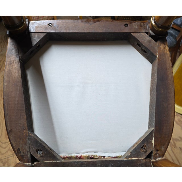 Brown Pair of Late 19th Century Neoclassical Directoire-Style Walnut Side Chairs With Rosette Mounts For Sale - Image 8 of 8