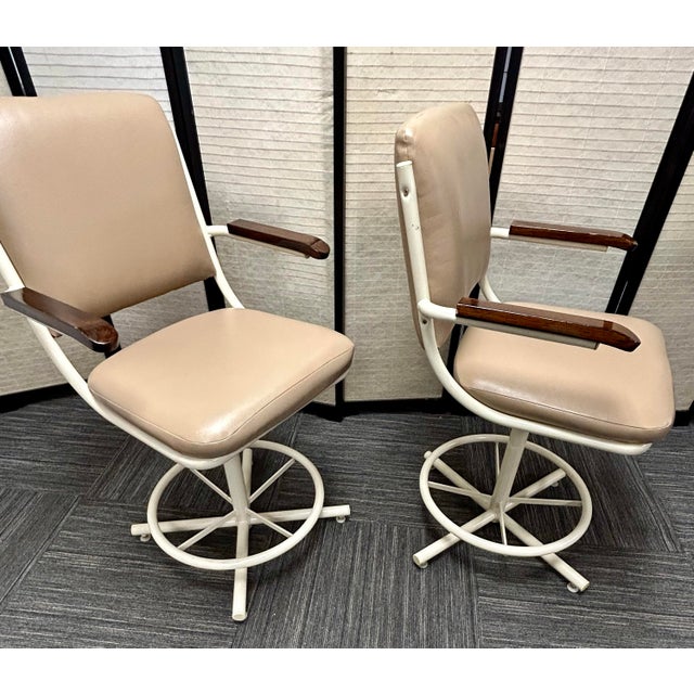 Mid 20th Century Mid-Century Modern Counter Stools - Set of 2 For Sale In Philadelphia - Image 6 of 8