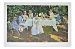 Don Hatfield, "Family Reunion" Large original color serigraph, 1992