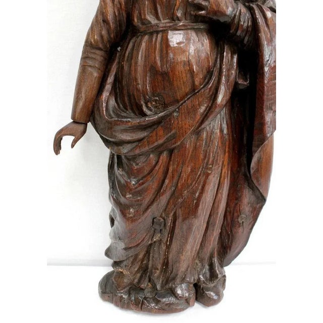 Oak Statue of a Saint, 19th Century For Sale - Image 10 of 18