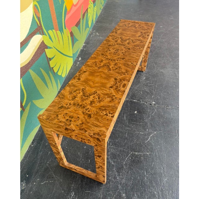 Wood Postmod Faux Burl Console Table For Sale - Image 7 of 9