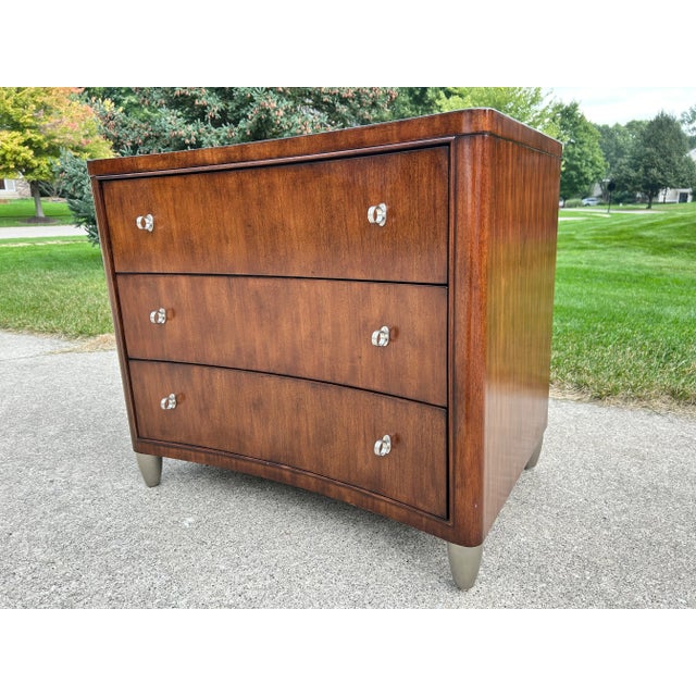 Art Deco Vintage Drexel Heritage Walt Disney Signature Collection Bow-Front Mahogany Credenza | Hollywood Regency Art Moderne Chest of Drawers For Sale - Image 3 of 10