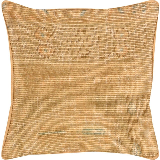 1940s Turkish Oushak Pillow. Hand sewn with fragments of Turkish hand made Oushak wool carpets. Fiber fill. 523185