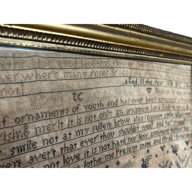Textile 1830 Adam & Eve Sampler For Sale - Image 7 of 7