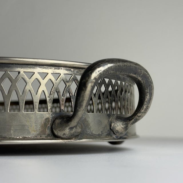 Large Silver Plated Tray by Le Couvert Francais, 1950s For Sale - Image 6 of 12