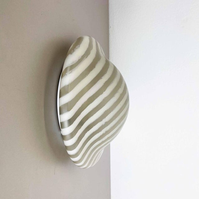 Zebra Glass Flushmount Wall Light attributed to Peill & Putzler, Germany, 1980s For Sale - Image 18 of 18