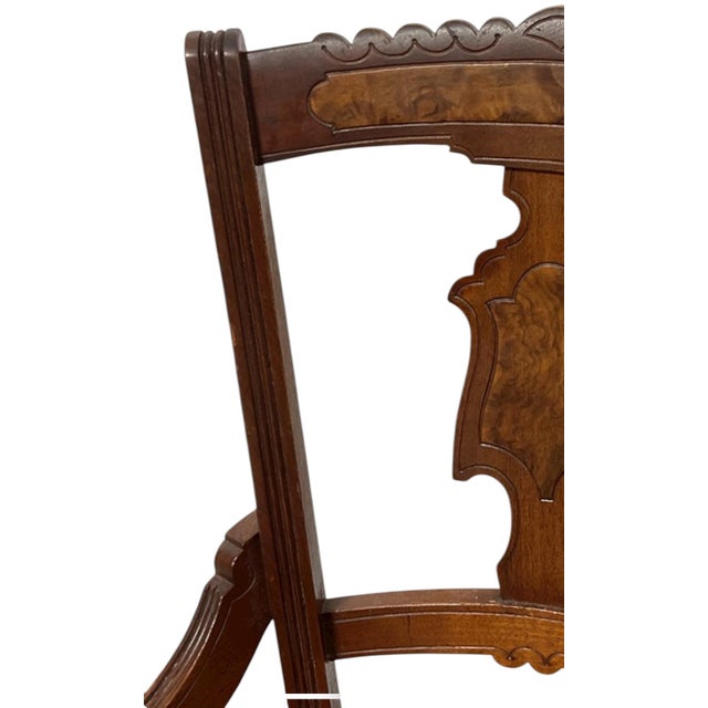 Late 20th Century Victorian Eastlake Side Chair With Cane Seat For Sale - Image 11 of 11