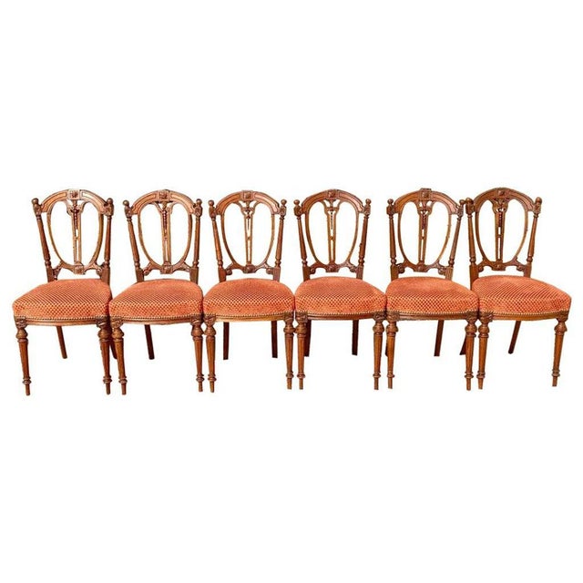 Louis XVI Style Walnut Chairs, 19th Century, Set of 6 For Sale - Image 12 of 12