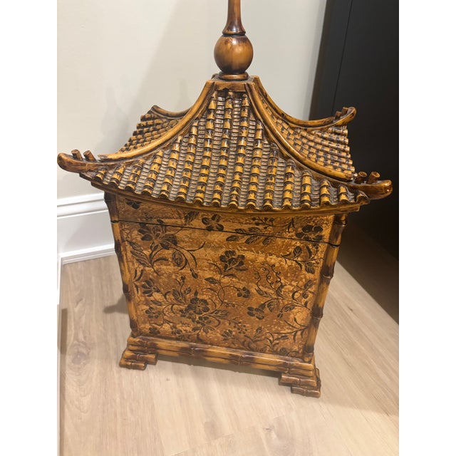 Wood Late 20th Century Pagoda Decorative Box by Castilian Imports For Sale - Image 7 of 12