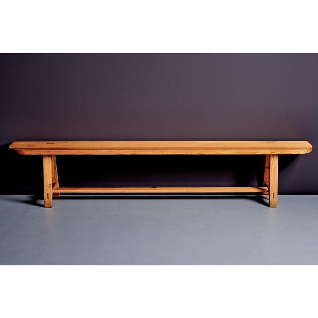 Vintage Pinewood Bench, 1960s For Sale - Image 4 of 11