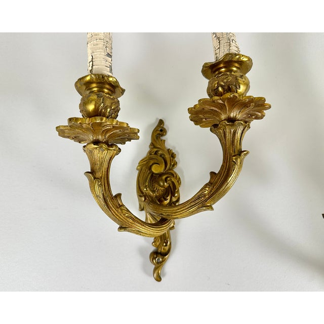 Mid-Century Bronze Wall Sconces, Belgium, 1960s, Set of 2 For Sale - Image 6 of 9