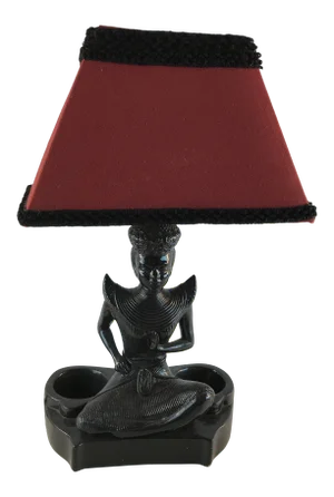 1950s Signed Vintage Mid Century Chalkware Asian Tv Lamp