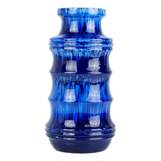 Mid-Century Blue Vase from Scheurich Keramik, 1960s For Sale