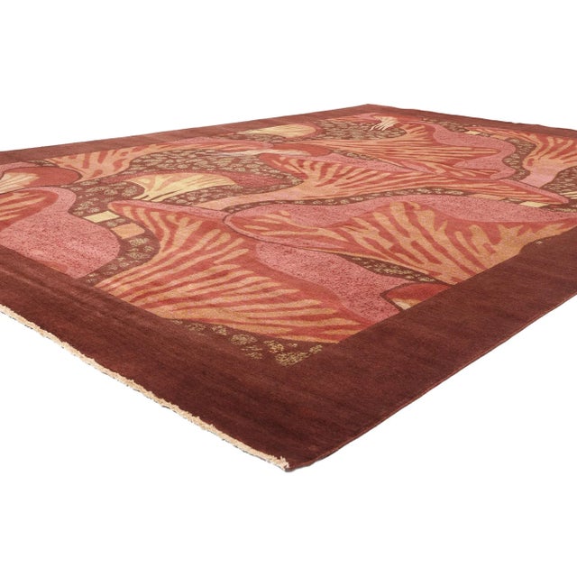 31090 New Modern Moser Mushroom Biophilic Rug, 09'10 x 13'10. The Modern Moser Mushroom Biophilic rug, captured in this...