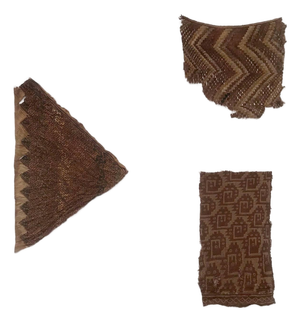 Group of Three Framed Pre-Columbian Textile Fragments Chancay Chimu Culture