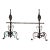 Pair of Early 19th Century French Wrought Iron Andirons With Matching Cross Bar - 3 Piece Set For Sale