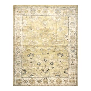 21st Century Turkish Oushak Wool 10x13 Gold, Ivory & Charcoal Handmade Area Rug #1144141 For Sale