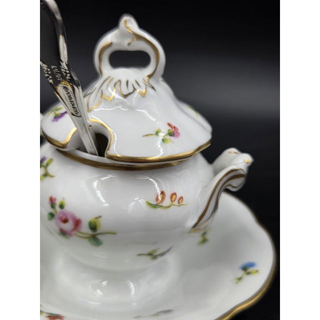 Vista Alegra Porcelain Petite Sugar Bowl With Oneida Sugar Spoon For Sale - Image 10 of 18