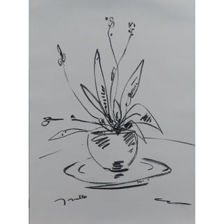 Contemporary Plant Still Life Charcoal Drawing by Jose Trujillo For Sale