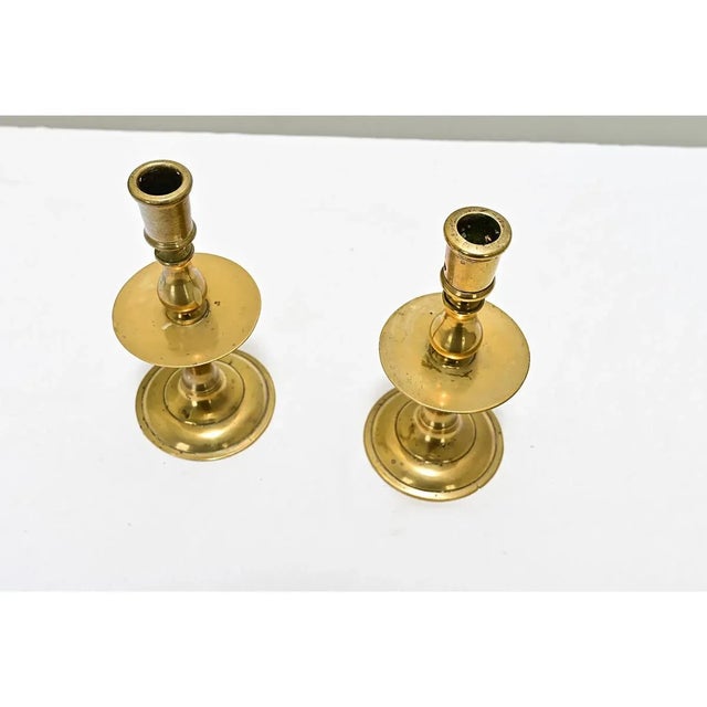 Belgian 18th Century Brass Candlesticks - A Pair For Sale - Image 4 of 5