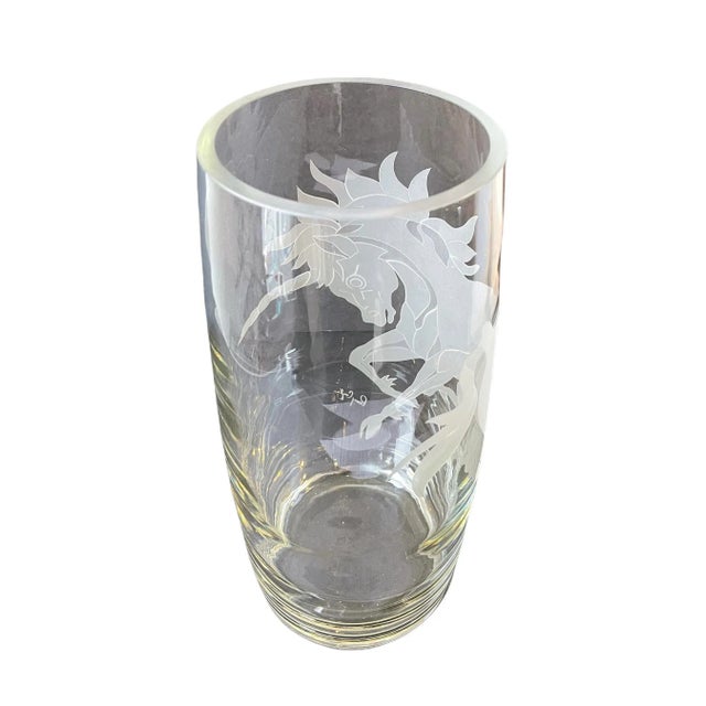 Large Decorative Art Glass Unicorn Vase Signed Perry Coyle For Sale - Image 12 of 13