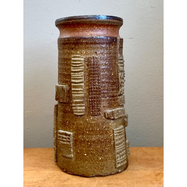 Vintage Abstract Patterned Pottery Vase For Sale - Image 14 of 18