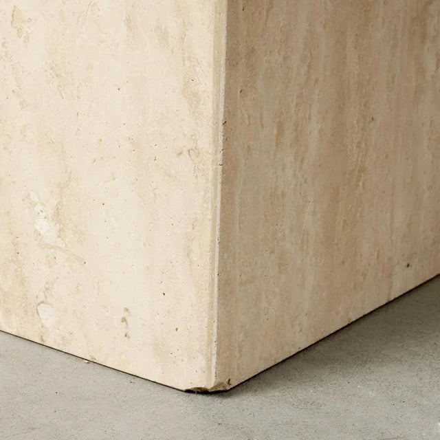 Cream Travertine Coffee Table, 1970s For Sale - Image 8 of 10