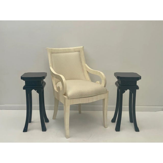 Carved Ebonized Maison Jansen Style Side Tables -A Pair For Sale - Image 12 of 13