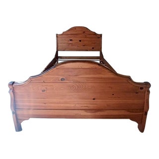 1990s Ethan Allen French Country Cottage Pine Queen Bed For Sale
